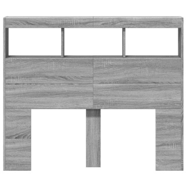 vidaXL Κεφαλάρι με Αποθηκ. Χώρο & LED Γκρι Sonoma 120x17x102cm 1 τεμ.