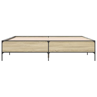 vidaXL Πλαίσιο Κρεβατιού Sonoma Δρυς 180x200 εκ. Επεξ. Ξύλο & Μέταλλο