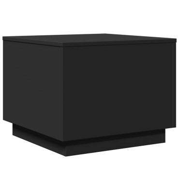 vidaXL Τραπεζάκι Σαλονιού με LED Μαύρο 50x50x40cm 1 τεμ.