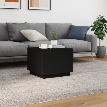 vidaXL Τραπεζάκι Σαλονιού με LED Μαύρο 50x50x40cm 1 τεμ.