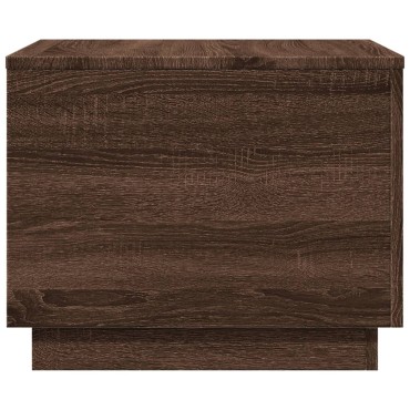 vidaXL Τραπεζάκι Σαλονιού με LED Καφέ Δρυς 50x50x40cm 1 τεμ.