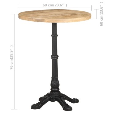 vidaXL Τραπέζι Bistro 60x76cm Ακατέργαστο Ξύλο Μάνγκο 1 τεμ.