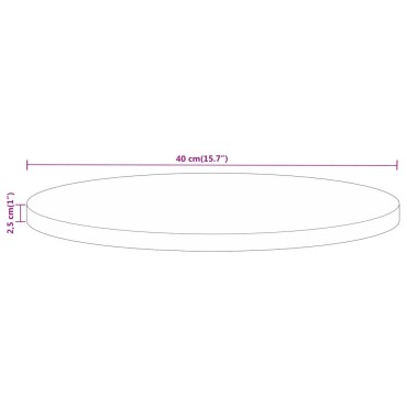 vidaXL Επιφάνεια Τραπεζιού Στρογγυλή 40x2,5cm Μασίφ Ακατ. Ξύλο Μάνγκο 1 τεμ.