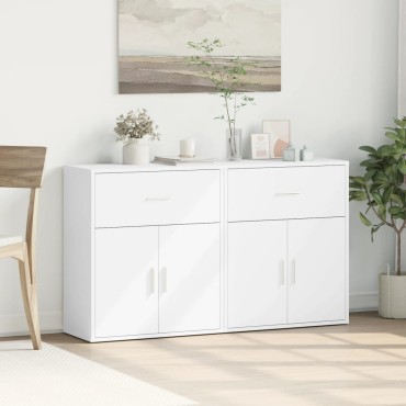 vidaXL Βοηθητικά Ντουλάπια 2 τεμ. Λευκά 60x31x70cm Επεξεργ. Ξύλο