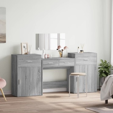 vidaXL Μπουντουάρ Σετ 4 Γκρι Sonoma από Επεξεργασμένο Ξύλο 80x39x80cm  - Μονό