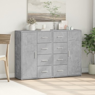 vidaXL Βοηθητικά Ντουλάπια 2 τεμ. Γκρι Σκυρ. 60x31x84cm Επεξ. Ξύλο