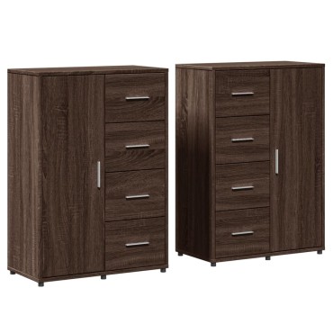 vidaXL Βοηθητικά Ντουλάπια 2 τεμ. Καφέ Δρυς 60x31x84cm Επεξ. Ξύλο
