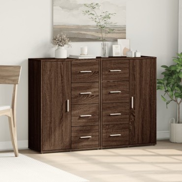 vidaXL Βοηθητικά Ντουλάπια 2 τεμ. Καφέ Δρυς 60x31x84cm Επεξ. Ξύλο
