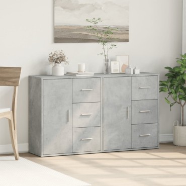 vidaXL Βοηθητικά Ντουλάπια 2 τεμ. Γκρι Σκυρ. 60x31x70cm Επεξεργ. Ξύλο