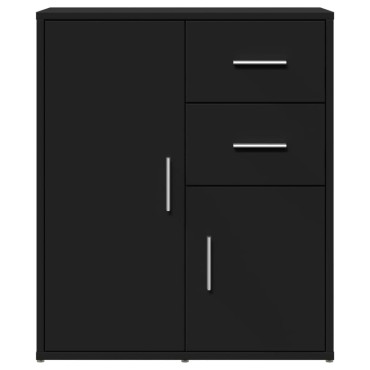 vidaXL Βοηθητικά Ντουλάπια 2 τεμ. Μαύρο 60x31x70cm Επεξεργ. Ξύλο