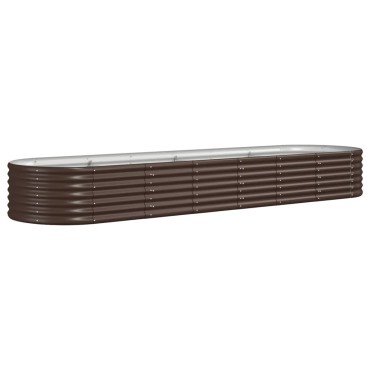 vidaXL Ζαρντινιέρα Καφέ 296x80x36 εκ. Ατσάλι με Ηλεκτρ. Βαφή Πούδρας
