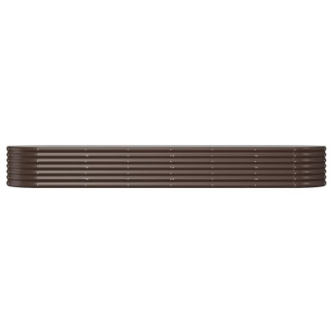 vidaXL Ζαρντινιέρα Καφέ 296x80x36 εκ. Ατσάλι με Ηλεκτρ. Βαφή Πούδρας