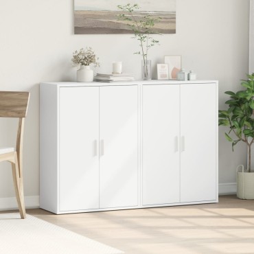 vidaXL Βοηθητικά Ντουλάπια 2 τεμ. Λευκό 60x31x84cm Επεξεργ. Ξύλο
