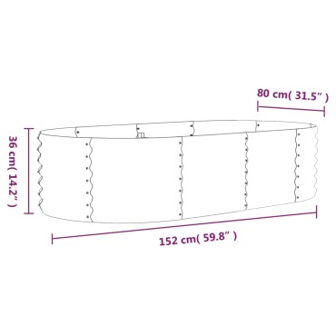 vidaXL Ζαρντινιέρα Πράσινη 152x80x36 εκ Ατσάλι με Ηλεκτρ. Βαφή Πούδρας