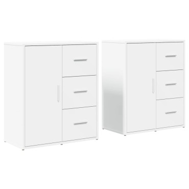 vidaXL Βοηθητικά Ντουλάπια 2 τεμ. Λευκά 60x31x70cm Επεξεργ. Ξύλο