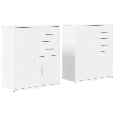 vidaXL Βοηθητικά Ντουλάπια 2 τεμ. Λευκά 60x31x70cm Επεξεργ. Ξύλο