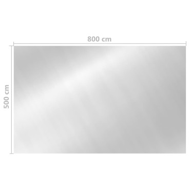 vidaXL Κάλυμμα Πισίνας Ορθογώνιο Ασημί 800x500 εκ. από Πολυαιθυλένιο