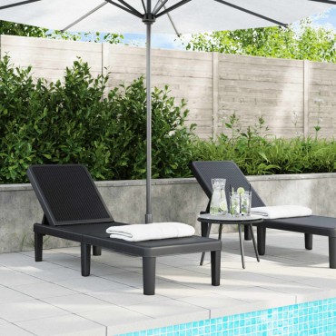 vidaXL Ξαπλώστρα Ρυθμιζόμενη σε 4 Ύψη 155,5x57x28cm Πολυπροπυλένιο 1 τεμ.