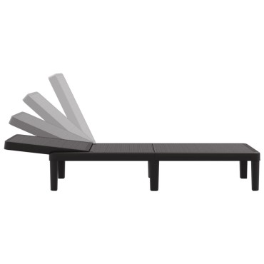 vidaXL Ξαπλώστρα Ρυθμιζόμενη σε 4 Ύψη 155,5x57x28cm Πολυπροπυλένιο 1 τεμ.