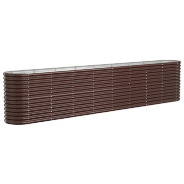 vidaXL Ζαρντινιέρα Καφέ 332x40x68 εκ. Ατσάλι με Ηλεκτρ. Βαφή Πούδρας