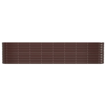vidaXL Ζαρντινιέρα Καφέ 332x40x68 εκ. Ατσάλι με Ηλεκτρ. Βαφή Πούδρας