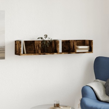 vidaXL Ντουλάπι Τοίχου Καπνιστή Δρυς 99x18x16,5cm Επεξεργασμένο Ξύλο 1 τεμ.
