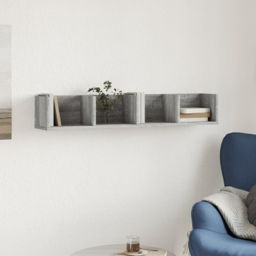 vidaXL Ντουλάπι Τοίχου Γκρι Sonoma 99x18x16,5cm Επεξεργασμένο Ξύλο 1 τεμ.