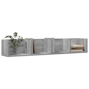 vidaXL Ντουλάπι Τοίχου Γκρι Sonoma 99x18x16,5cm Επεξεργασμένο Ξύλο 1 τεμ.