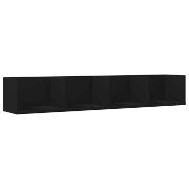 vidaXL Ντουλάπια Τοίχου 2 τεμ. Μαύρα 99x18x16,5cm Επεξεργασμένο Ξύλο