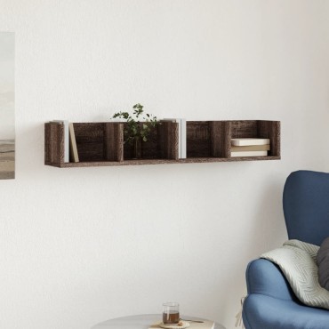 vidaXL Ντουλάπι Τοίχου Καφέ Δρυς 99x18x16,5cm Επεξεργασμένο Ξύλο 1 τεμ.