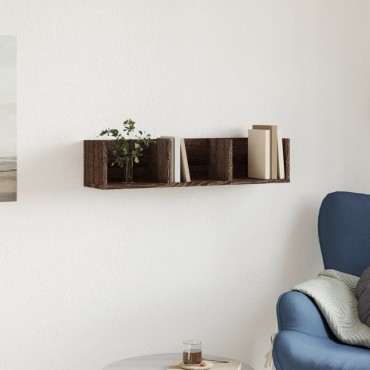 vidaXL Ντουλάπι Τοίχου Καφέ Δρυς 75x18x16,5cm Επεξεργασμένο Ξύλο 1 τεμ.