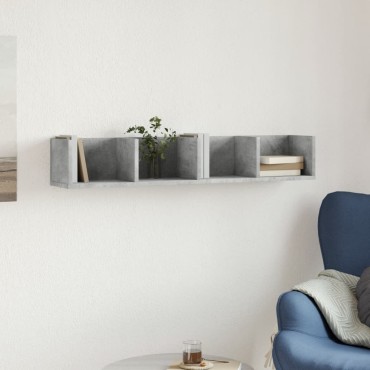 vidaXL Ντουλάπι Τοίχου Γκρι Σκυρ. 99x18x16,5cm Επεξεργασμένο Ξύλο 1 τεμ.