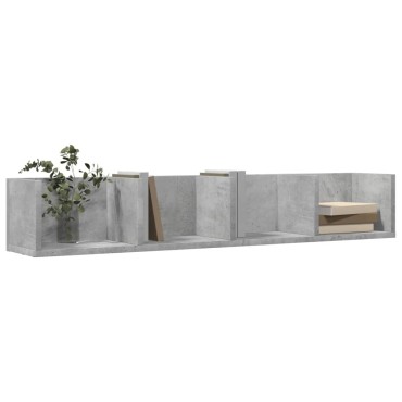 vidaXL Ντουλάπι Τοίχου Γκρι Σκυρ. 99x18x16,5cm Επεξεργασμένο Ξύλο 1 τεμ.