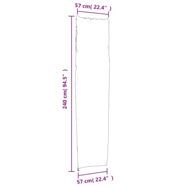 vidaXL Κάλυμμα Ομπρέλας Κήπου Μαύρο 240x57/57cm 420D Oxford 1 τεμ.