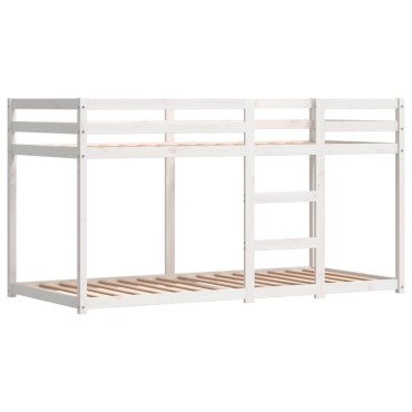 vidaXL Κουκέτα με Κουρτίνες Ροζ 90x200cm Μασίφ Ξύλο Πεύκου 1 τεμ. - Μονό