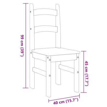 vidaXL Καρέκλες Τραπεζαρίας 2 τεμ. 40x46x99cm Μασίφ Ξύλο Πεύκου
