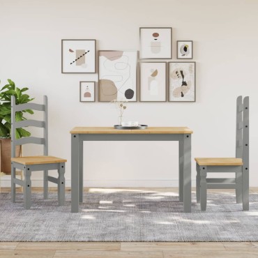 vidaXL Καρέκλες Τραπεζαρίας Corona Γκρι 42x47x107cm Μασίφ Ξύλο Πεύκου