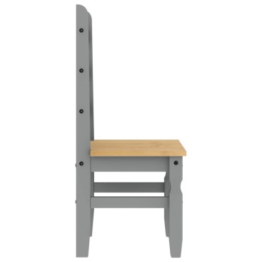 vidaXL Καρέκλες Τραπεζαρίας Corona Γκρι 42x47x107cm Μασίφ Ξύλο Πεύκου