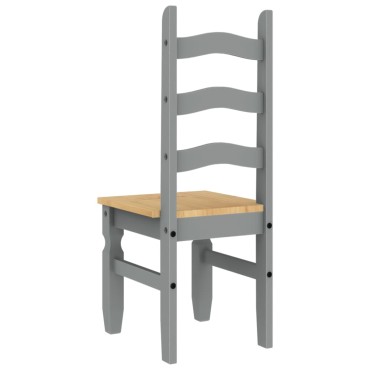 vidaXL Καρέκλες Τραπεζαρίας Corona Γκρι 42x47x107cm Μασίφ Ξύλο Πεύκου