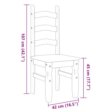 vidaXL Καρέκλες Τραπεζαρίας Corona Γκρι 42x47x107cm Μασίφ Ξύλο Πεύκου
