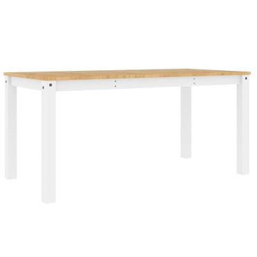 vidaXL Τραπεζαρία Panama Λευκό 160x80x75cm από Μασίφ Ξύλο Πεύκου 1 τεμ.