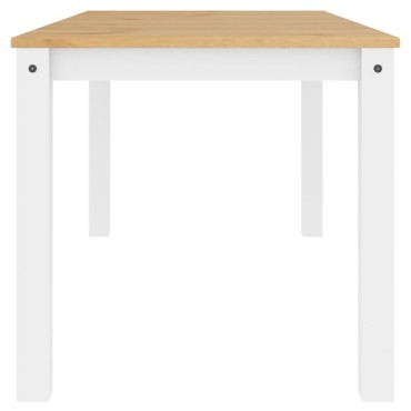 vidaXL Τραπεζαρία Panama Λευκό 160x80x75cm από Μασίφ Ξύλο Πεύκου 1 τεμ.