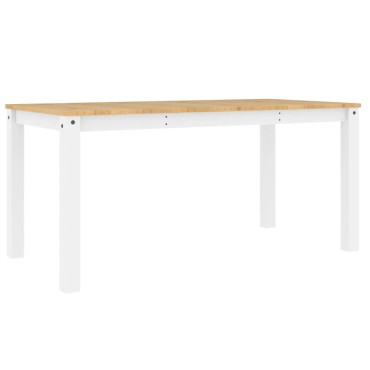 vidaXL Τραπεζαρία Panama Λευκό 160x80x75cm από Μασίφ Ξύλο Πεύκου 1 τεμ.