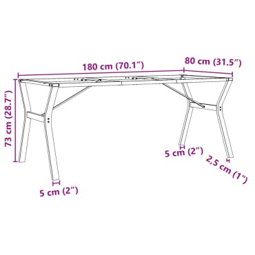 vidaXL Πόδια Τραπεζαρίας σε Σχήμα «Y» 180x80x73cm Ατσάλι 1 τεμ.