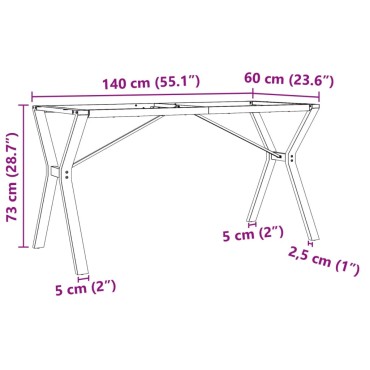 vidaXL Πόδια Τραπεζαρίας σε Σχήμα «Y» 140x60x73cm Ατσάλι 1 τεμ.
