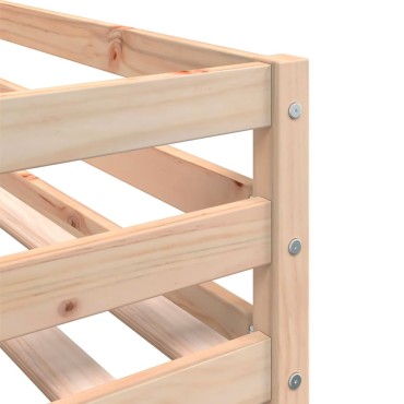 vidaXL Κουκέτα με Κουρτίνες Ροζ 90x190cm Μασίφ Ξύλο Πεύκου 1 τεμ. - Μονό