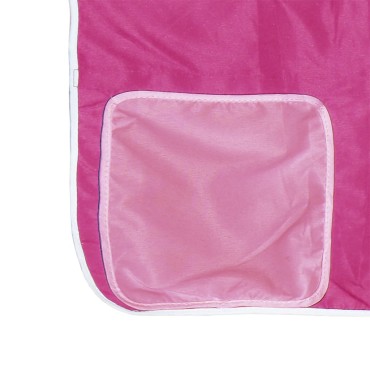 vidaXL Κουκέτα με Κουρτίνες Ροζ 90x190cm Μασίφ Ξύλο Πεύκου 1 τεμ. - Μονό