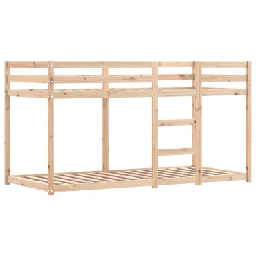 vidaXL Κουκέτα με Κουρτίνες Ροζ 90x190cm Μασίφ Ξύλο Πεύκου 1 τεμ. - Μονό