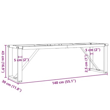 vidaXL Πόδια Τραπεζιού Σαλονιού σε Σχήμα «Ο» 140x30x43cm Ατσάλι 1 τεμ.