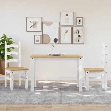 vidaXL Καρέκλες Τραπεζαρίας Corona Λευκό 42x47x107cm Μασίφ Ξύλο Πεύκου